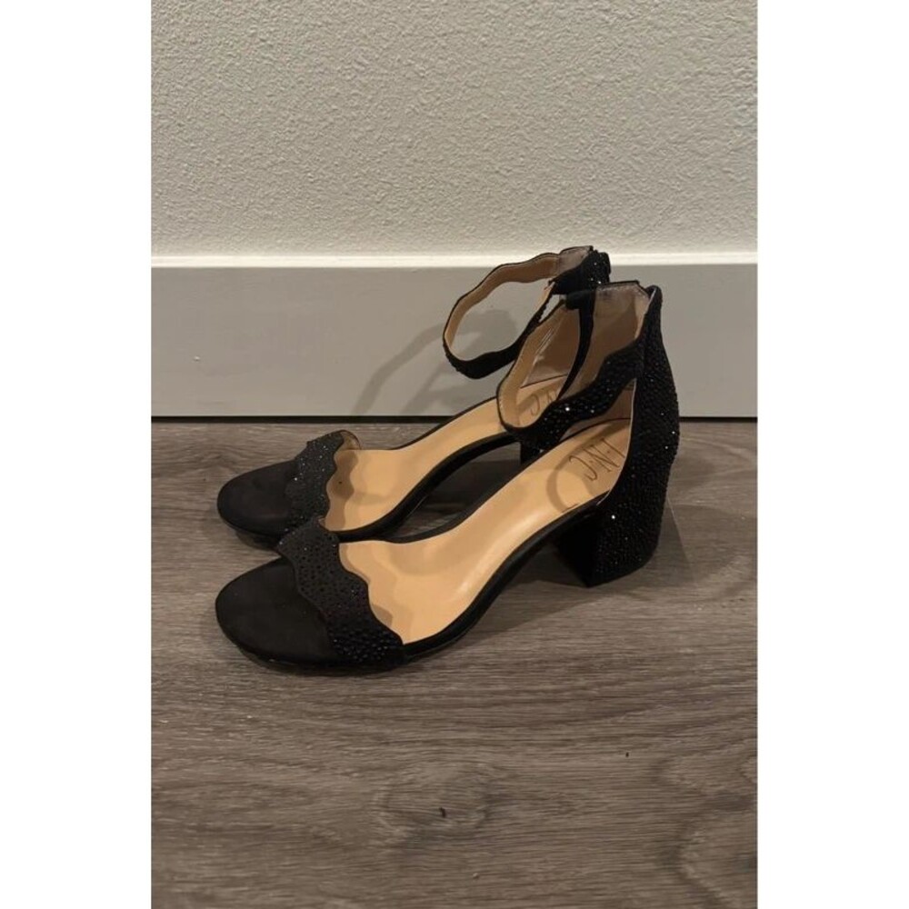 INC Rhinestone Block Heel Sandals Size 8